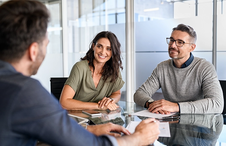 couple meeting with banker